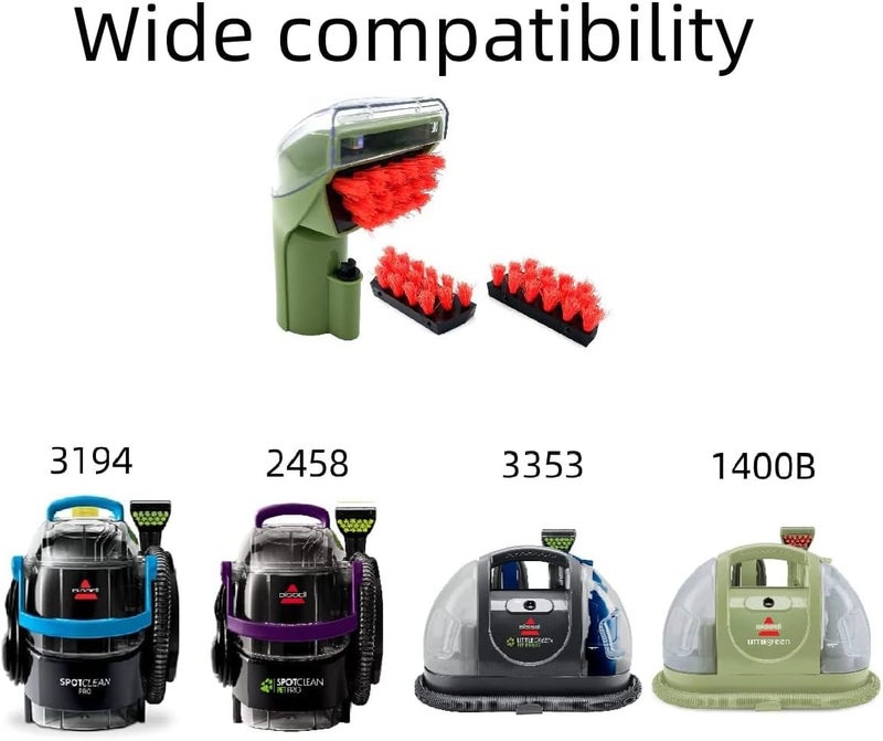 Sionlan 1400B 3in Little Green Machine Brush Replacement Parts Compatible for Bissell 1400B 3353 3194 2458 3588F 1986 1425 1400 1400W Multi-Purpose Portable Tough Stain Brush Tool Attachments Green（1+2 Pack） - Image 3